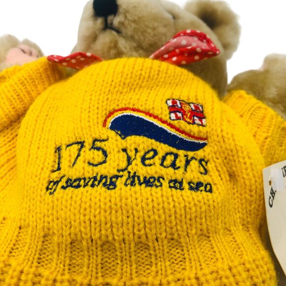 Channel Island Toys Teddy Bear Posable Plush Knit Sweater Yellow Sea Rescues - Picture 6 of 11